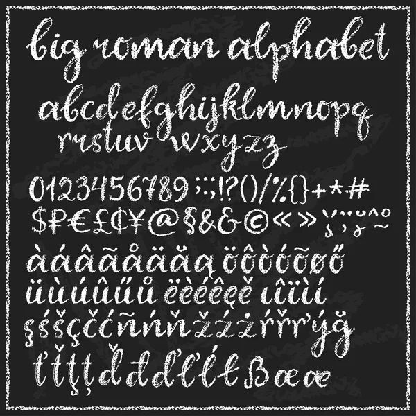 Grande craie alphabet romain . — Image vectorielle