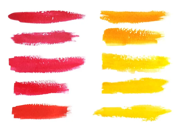 Colorful watercolor brush strokes. — Stock Photo, Image