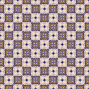 Mavi ve sarı Seramik döşeme deseni