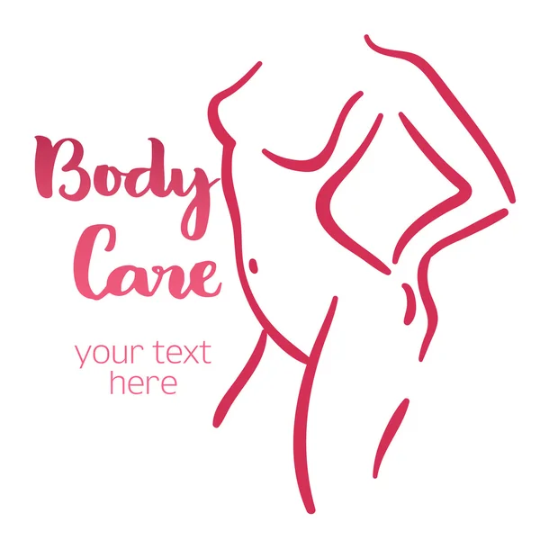 Woman body care silhouette — Stock Vector