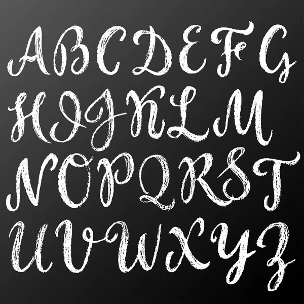 Alphabet anglais écriture craie — Image vectorielle