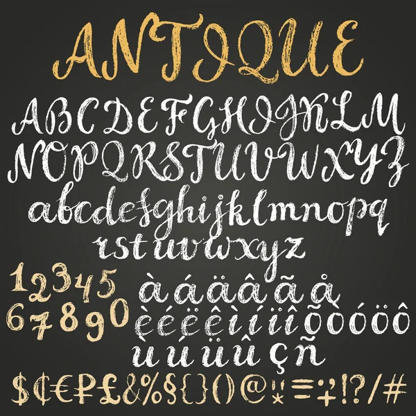 Chalk script latin alphabet — Stock Vector