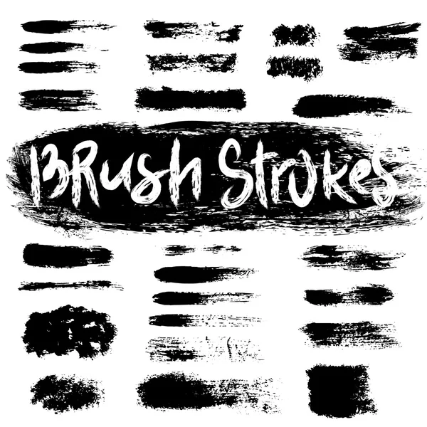 Grunge Brush lijnen Set — Stockvector