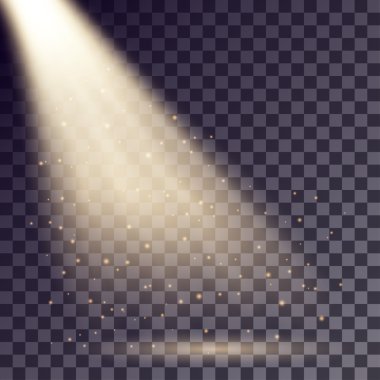 Golden rays from spotlight clipart