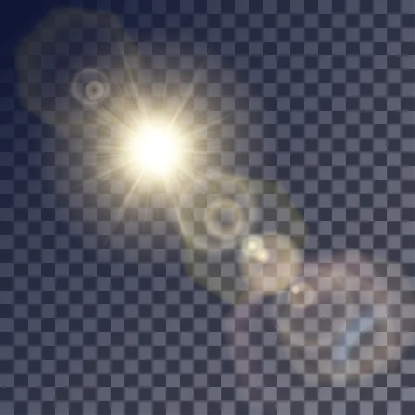 カラフルな効果で輝くベージュ ベクトル太陽 — ストックベクタ