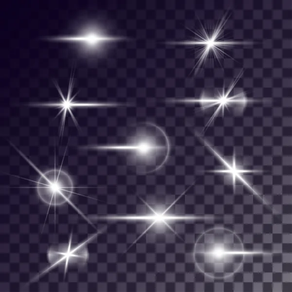 Efectos luminosos vectoriales estrella — Vector de stock