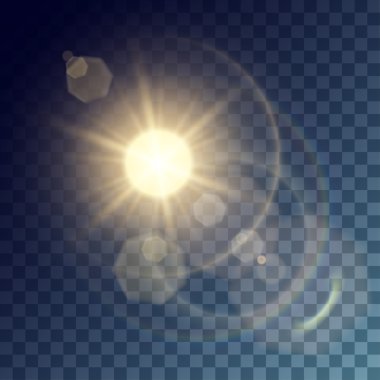 Vektör golden sun'ın ışık efektleri