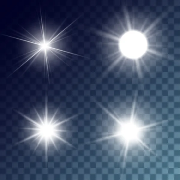 白いベクトル太陽セット — ストックベクタ