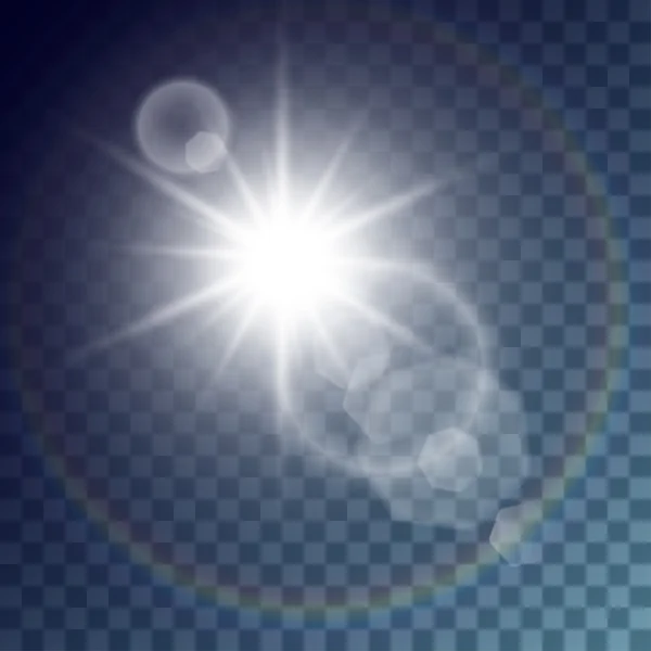 Vector sol blanco con efectos de luz — Archivo Imágenes Vectoriales