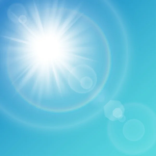 Ήλιο διανυσματικά λευκό με φωτεινά εφέ — Διανυσματικό Αρχείο