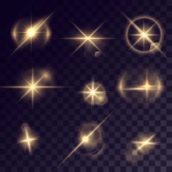 Vektör yıldız ışık efektleri — Stok Vektör