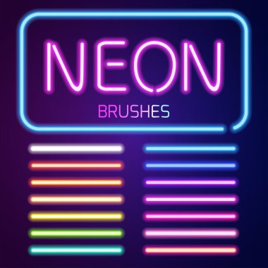 Neon fırça seti
