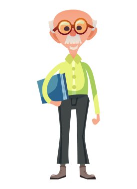 Akıllı yaşlı adam illüstrasyon