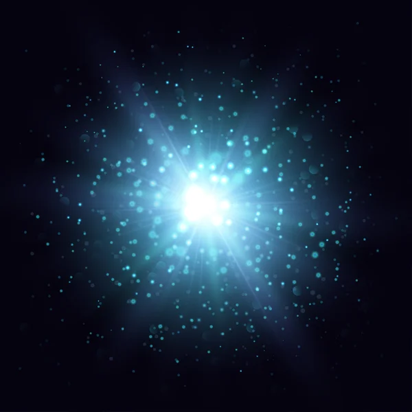 Blauwe ster flash — Stockvector