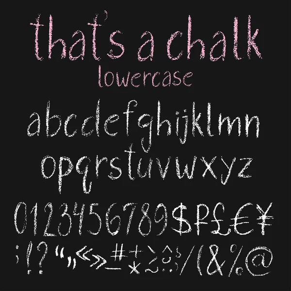 Chalk lowercase letters set — Stock Vector