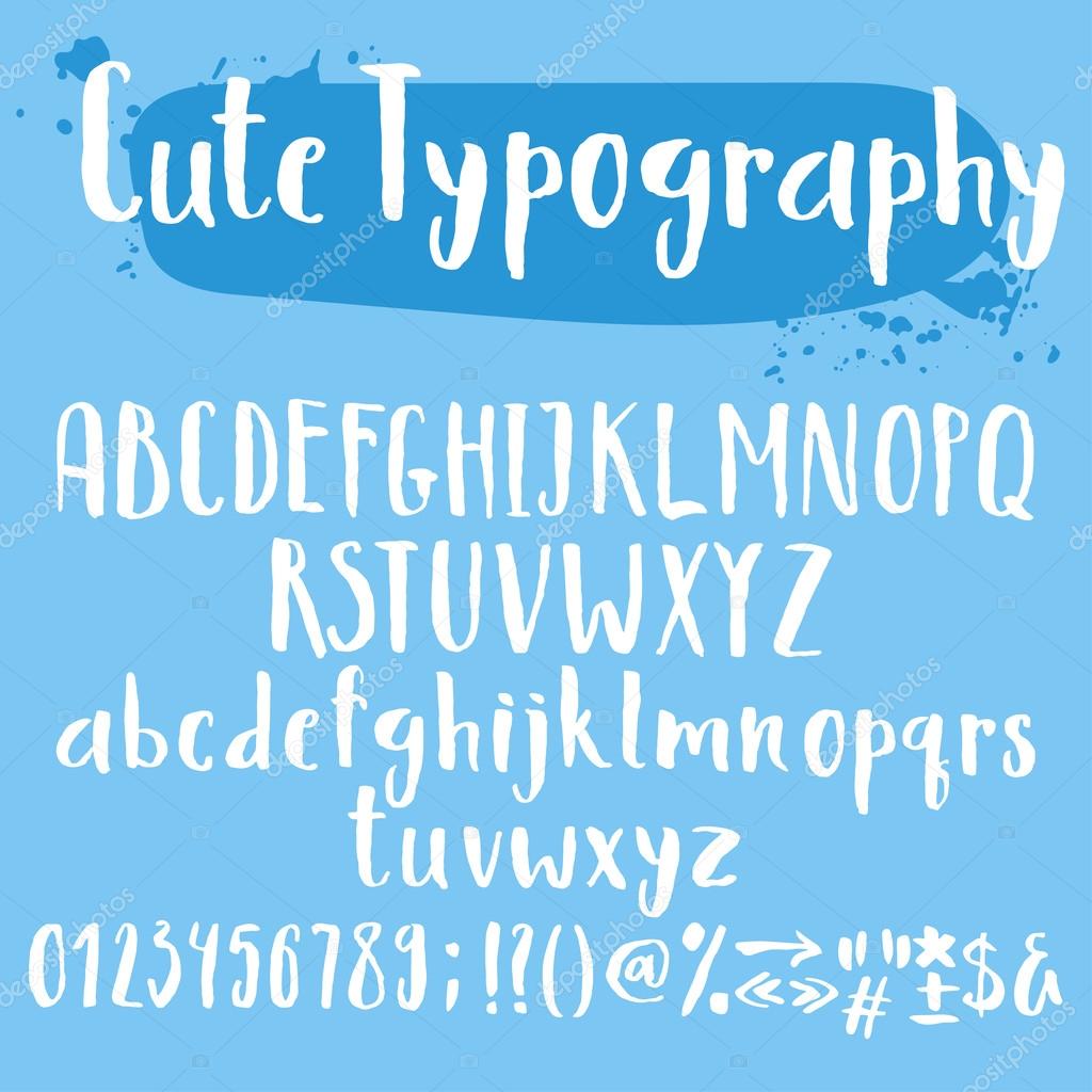 Cute typogrpahy letters set