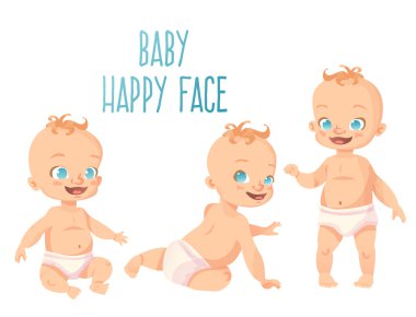 Üç sevimli bebek ayarla