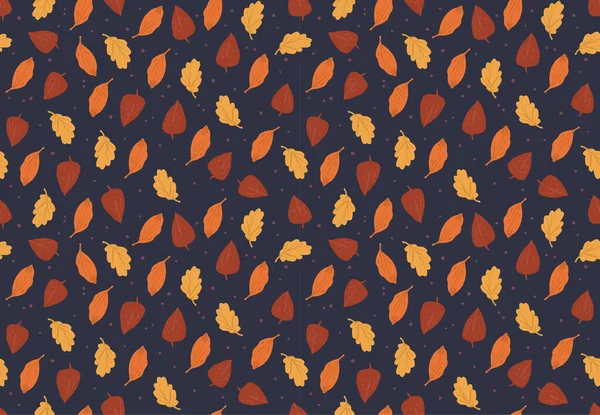 Просто Подробный Осенний Рисунок Оранжевого Цвета Темно Синем Фоне Карикатурный — стоковый вектор