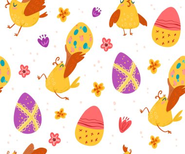 Yumurtalı ve kusursuz şarkı söyleyen tatlı paskalya kuşları.