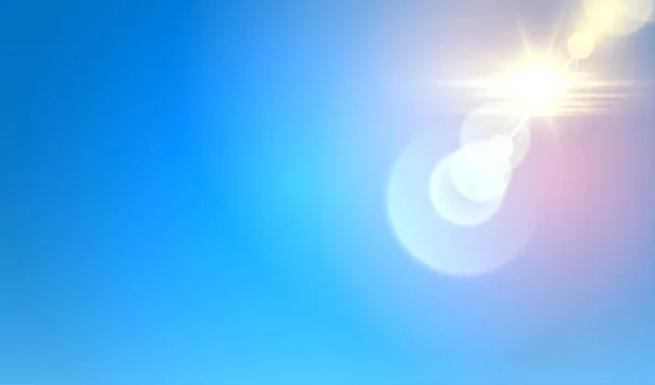 Ρεαλιστικός ηλιόλουστος ουρανός με εκρηκτικό εφέ φωτοβολίδων — Διανυσματικό Αρχείο