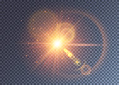 Işınlar ve fişeklerle kırmızımsı sihirli ışık efekti