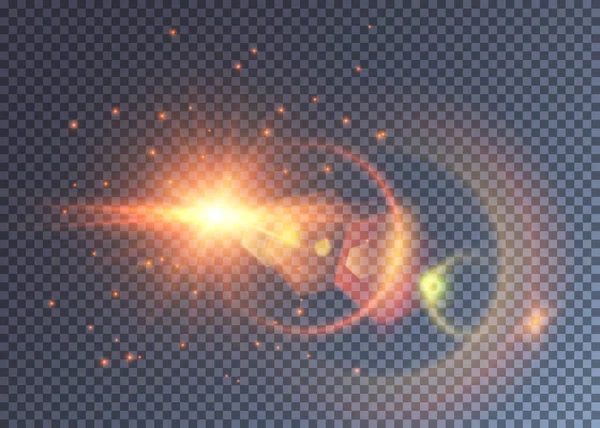具有五彩缤纷光芒效果的幻想之星爆炸 — 图库矢量图片
