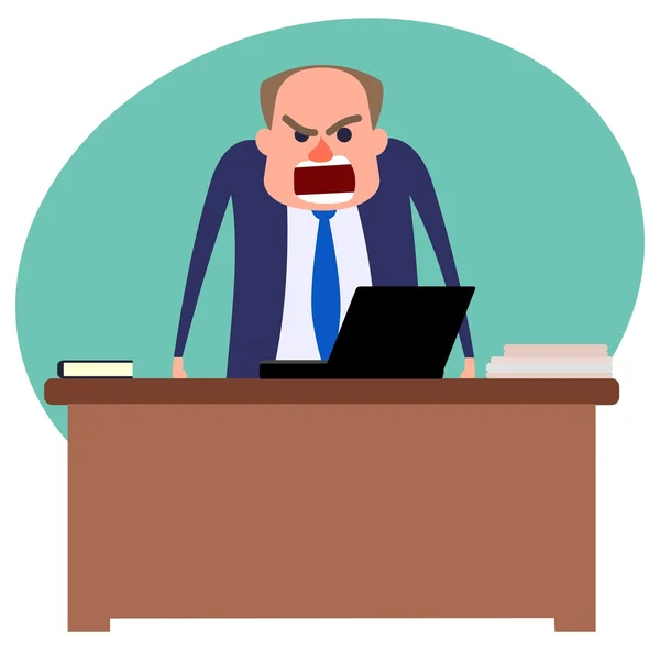 Angry boss yelling — Stock Vector