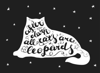 Lettering composition in cat. clipart