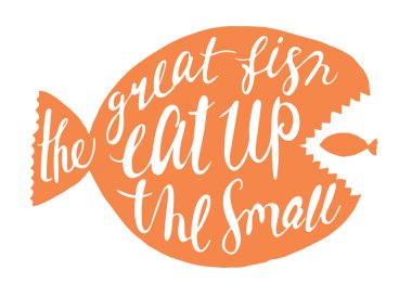 The great fish eat up the small lettering. clipart