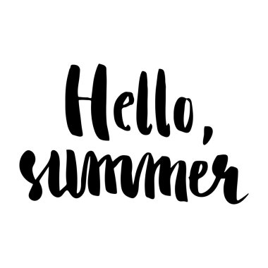 Yaz fırça Merhaba yazı.