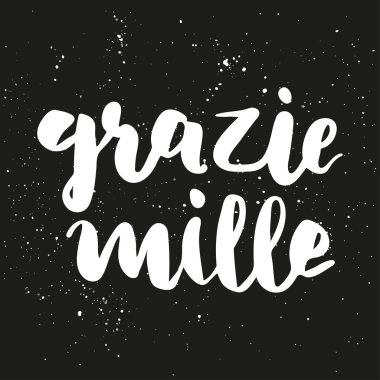 Italian thanks a lot brush lettering.