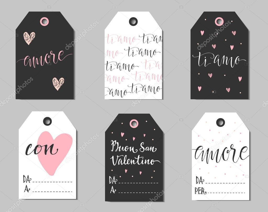 Italian Valentines gift tags.