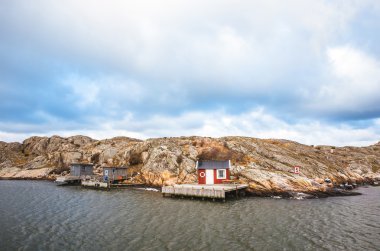 Gothenburg, İsveç'te adada evler