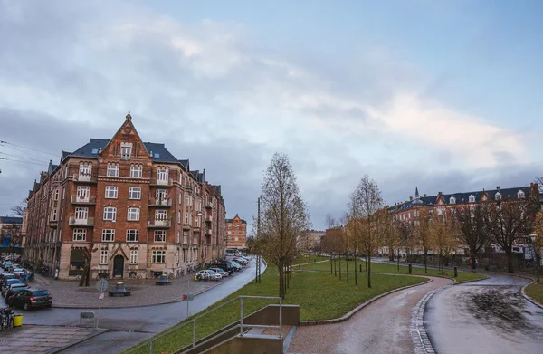 Cour avec vélos à Copenhague — Photo