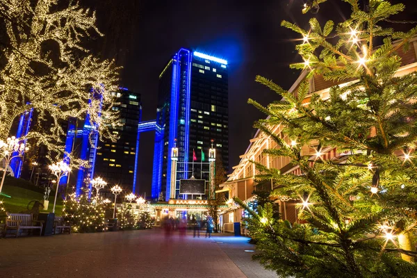 Liseberg eğlence parkı, Gothenburg, İsveç Noel ışıkları