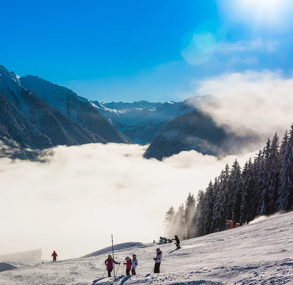 Comprensorio sciistico di montagna in Austria - foto natura e sport — Foto Stock