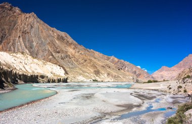 Himalaya dağ manzarası. Jammu ve Keşmir devlet, Kuzey Hindistan