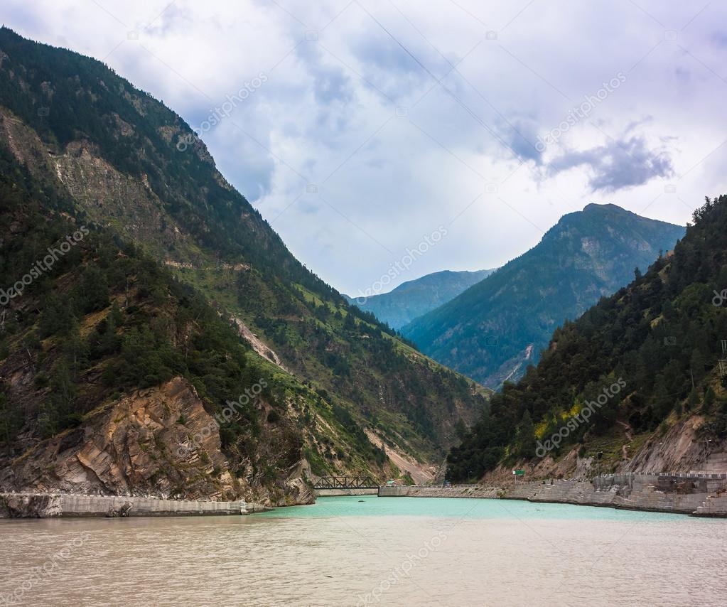 Himalayas Landscape With Mountains Two Color River Road And Clouds Royalty Free Photo Stock Image By C Lko Images 87081460