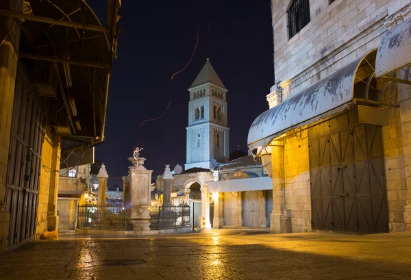 밤에 예루살렘 오래 된 시 광장 — 스톡 사진