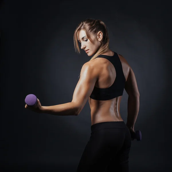 Muscular fitness woman — Stock Photo, Image