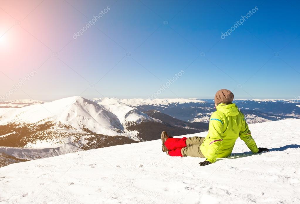Hiker enjoy the wilderness on mountains