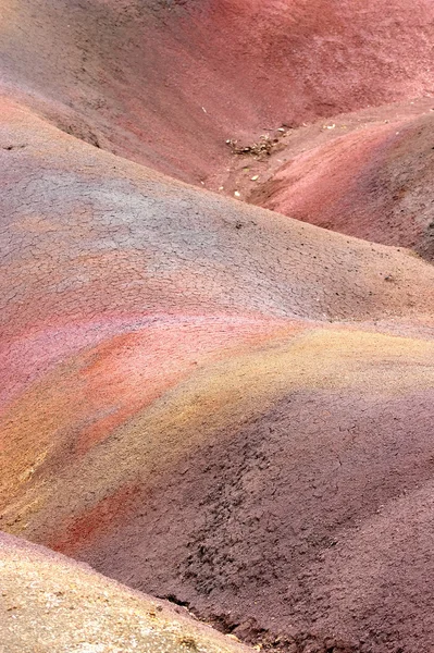 Multicolored sand. Chamarel Coloured Earth. — Stock Photo, Image