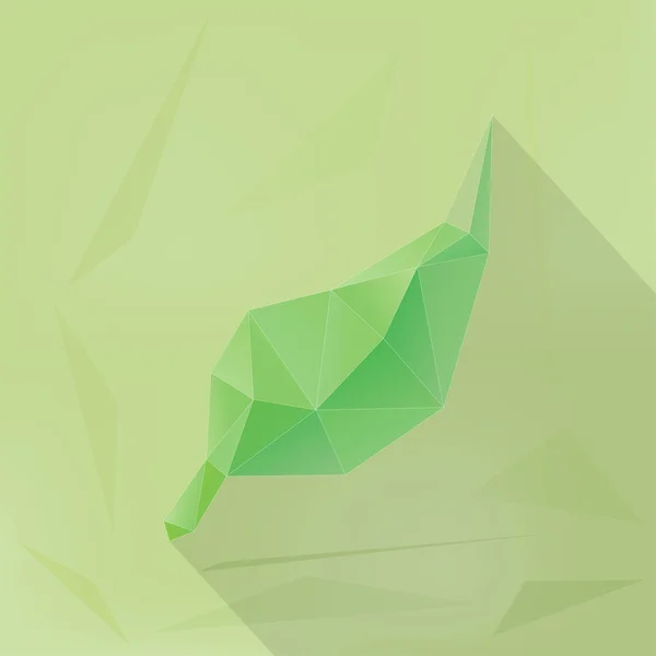 Folha verde poligonal conceitual . — Vetor de Stock
