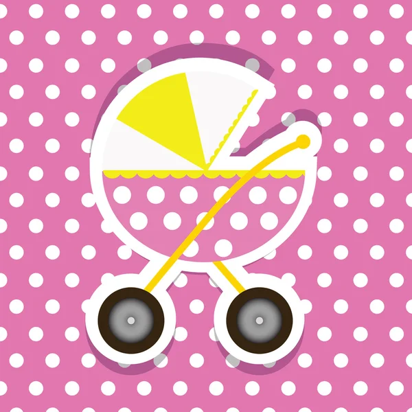 Baby carriage for your design — Stock Vector