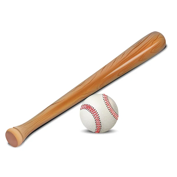 Honkbal spel banner, basball bal en een vleermuis, — Stockvector