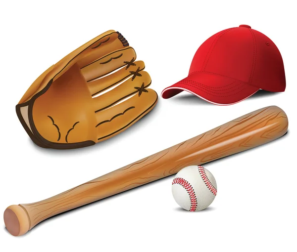 团队游戏，棒球和配件 免版税图库插图