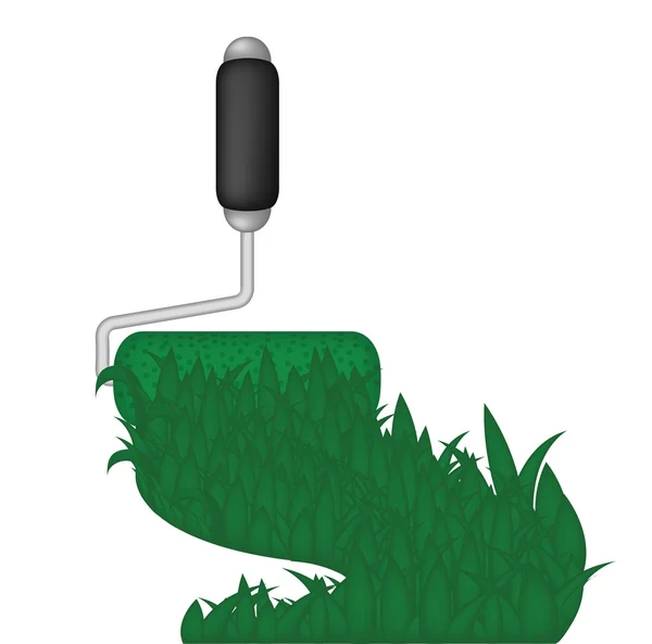 Rouleau peignant l'herbe — Image vectorielle
