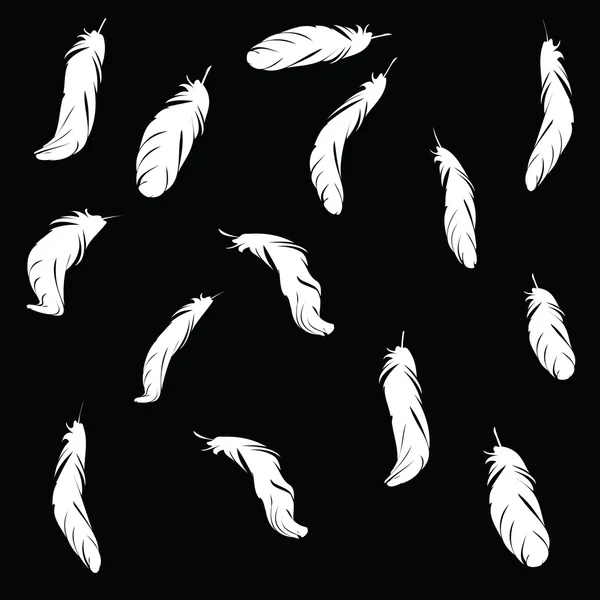 Μαύρο και άσπρο φόντο με εγκλείσματα φτερών — Διανυσματικό Αρχείο