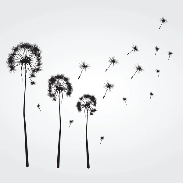 Background with the dandelions — Stock Vector