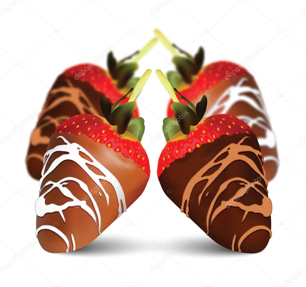 chocolate  strawberries for your design